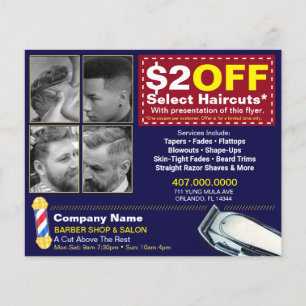 Barber Shop & Salon Individuell anpassbare Couponv Flyer