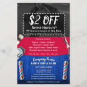 Barber Shop & Salon Individuell anpassbare Couponv Flyer (Hinten)