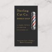 Barber Shop Schwarz Professionell Visitenkarte (Vorderseite)