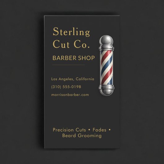 Barber Shop Schwarz Professionell Visitenkarte