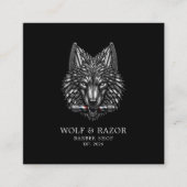 Barber Shop Silver Wolf Professional QR-Code Quadratische Visitenkarte (Vorderseite)