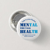 BARBER SHOP SPRECHEN TEXT FÜR psychische Gesundhei Button (Vorne & Hinten)