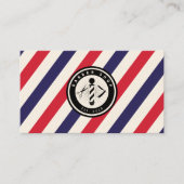 Barber shop stripes barbershop logo visitenkarte (Vorderseite)