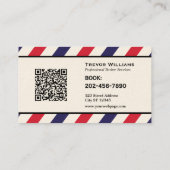 Barber shop stripes barbershop logo visitenkarte (Rückseite)