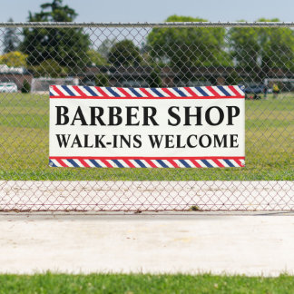 Barber Shop Walk Ins Willkommen Business Advert Banner