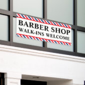 Barber Shop Walk Ins Willkommen Business Advert Banner (Äußeres Gebäude)
