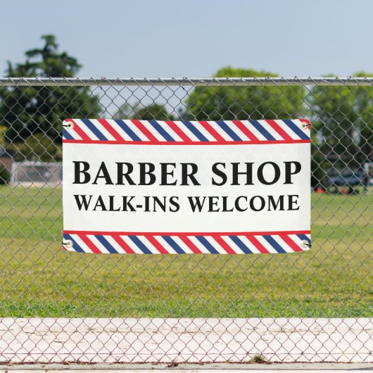 Barber Shop Walk Ins Willkommen Business Advert Banner (Insitu)