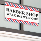 Barber Shop Walk Ins Willkommen Business Advert Banner (Äußeres Gebäude)