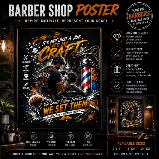 Barber Shop Wandkunstposter Poster