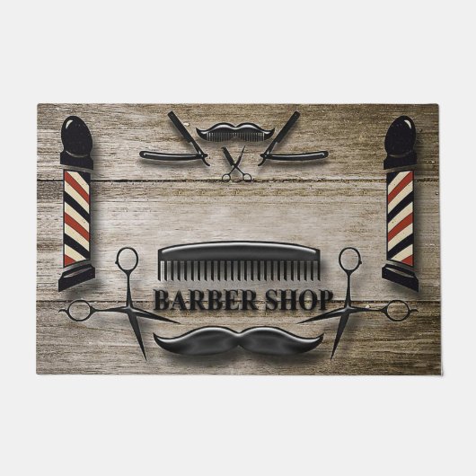 Barber Shop Welcome Mat, Hair Salon Fußmatte (Vorderseite)