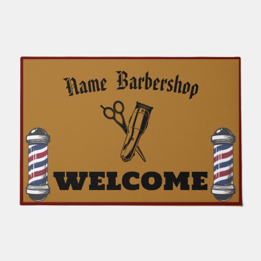 Barber Shop Willkommen Barbershop Hair Style DIY N Fußmatte (Vorderseite)