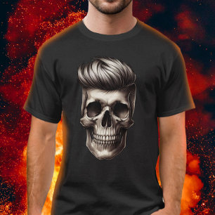 Barber Skull Fashion Man Haair Stil Friseur Friseu T-Shirt