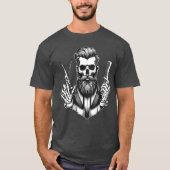 Barber Skull Holding Schere Berufliches Barber T-Shirt (Vorderseite)