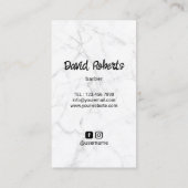 Barber Skull Modern Hair Stylist Barbershop Schwar Visitenkarte (Rückseite)