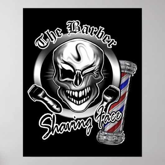 Barber Skull Poster (Vorne)