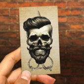 Barber Skull Stylish Hair Stylist Barbershop Visitenkarte