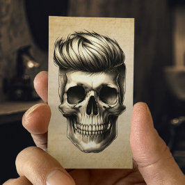 Barber Skull Vintag Hair Stylist Barbershop Visitenkarte