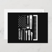 Barber Tools American Flag Postkarte (Vorne/Hinten)