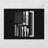 Barber Tools American Flag Postkarte (Vorderseite)