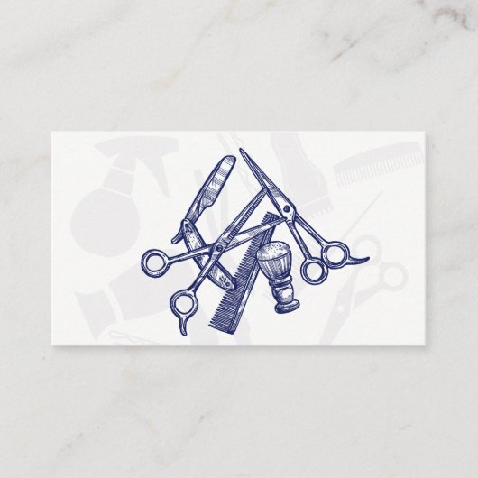 Barber Tools Blue Tint Terminierungskarte Terminkarte (Vorderseite)