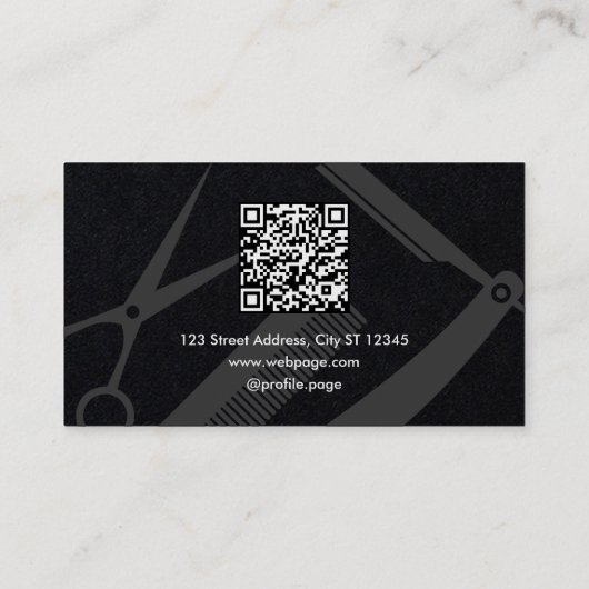 Barber tools modern barbershop  visitenkarte (Rückseite)