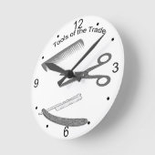 Barber Tools of The Trade Runde Wanduhr (Winkel)
