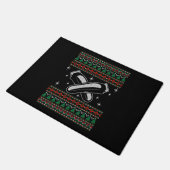 Barber Ugly Christmas Sweater Xmas Fußmatte (Schrägansicht)