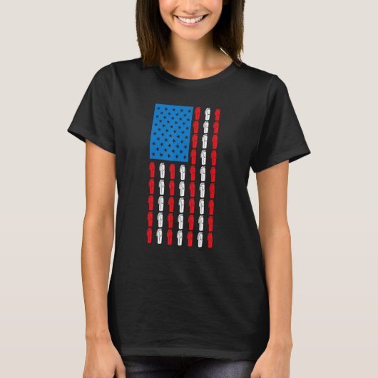 Barber US Flag Cool Design Hairdresser Barbershop  T-Shirt (Vorderseite)