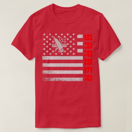 Barber-US-Flaggenmaske T-Shirt (Design vorne)