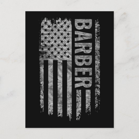 Barber USA Flag abgenutztes Design Postkarte (Vorderseite)