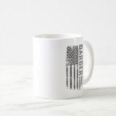 Barber USA Flag Distressed Design Kaffeetasse (VorderseiteRechts)