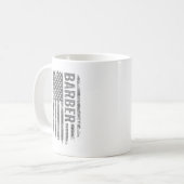 Barber USA Flag Distressed Design Kaffeetasse (Vorderseite Links)