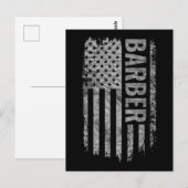 Barber USA Flag Distressed design Postkarte (Vorne/Hinten)