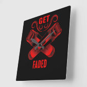 Barber | Verblasste Coole Barberer-Friseur-Fade Quadratische Wanduhr (Winkel)