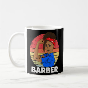 Barber Vintag Black Girl Scissors Sunset Hairdres Kaffeetasse