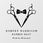 Barber Walk-Ins Barbershop Black Fensteraufkleber (Blatt)