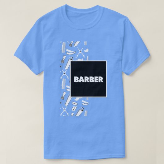 Barber White auf Black T-Shirt (Design vorne)