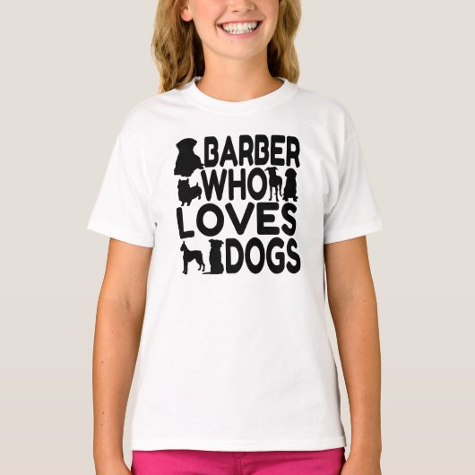 Barber Who Lieben Hunde T-Shirt (Vorderseite)