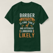 BarberCaution Flying Tools und Offensive Language T-Shirt (Design vorne)