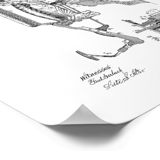 Barberer-Chair-Patent Poster (Ecke)