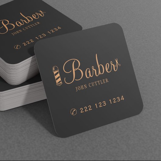 Barbergoldschere Pol Barbershop Werbeaktion Quadratische Visitenkarte