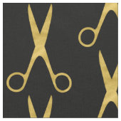 Barberhaarsalon Goldschere schwarzes Muster Stoff (Nahaufnahme)