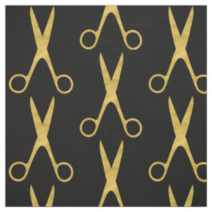 Barberhaarsalon Goldschere schwarzes Muster Stoff