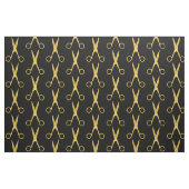 Barberhaarsalon Goldschere schwarzes Muster Stoff (Fat Quarter (45,7 x 55,9 cm))