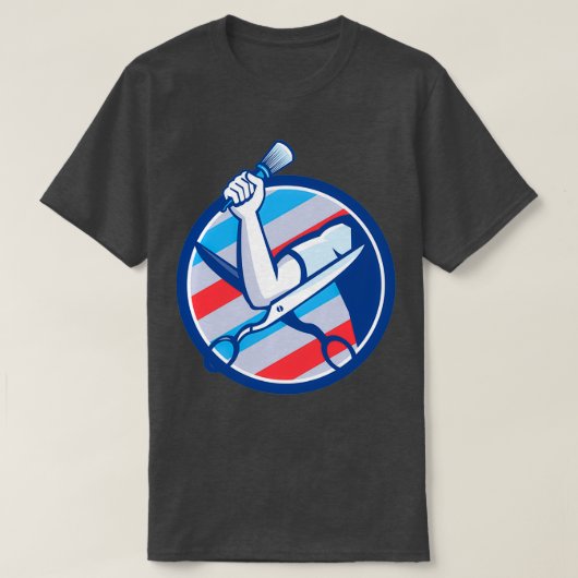 Barberhandschuh-Rundschere T-Shirt (Design vorne)
