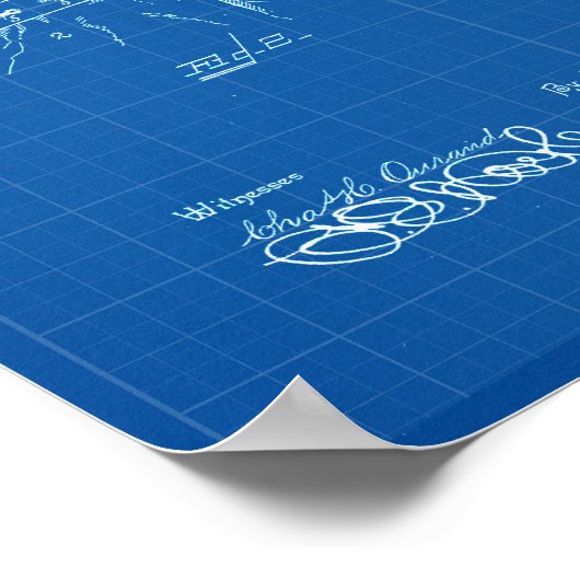 Barber's Cape Antique Patent Poster Blueprint (Ecke)