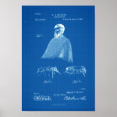 Barber's Cape Antique Patent Poster Blueprint (Vorne)