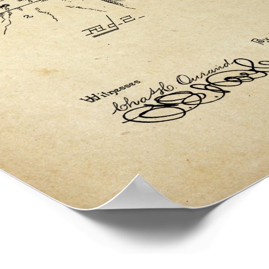 Barber's Cape Antique Patent Poster Old Look (Ecke)