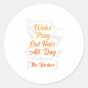 Barbers Christlicher Friseur Runder Aufkleber