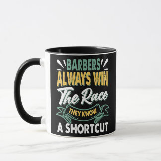 Barbers gewinnt immer die Race Funny Vater Jokes Tasse